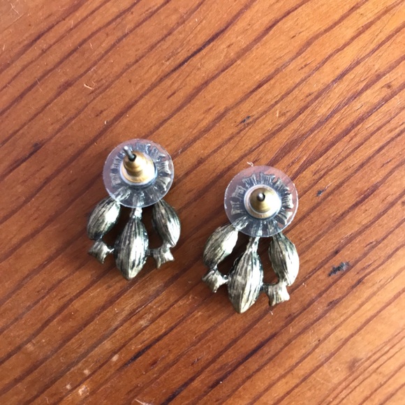 Blue Rhinestone Earrings - Picture 2 of 2